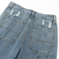 Pantalones vaqueros de moda para hombre, venta al por mayor, pantalones vaqueros ajustados para hombre, pantalones vaqueros azules elásticos de diseñador para hombre, servicio OEM personalizado 2025
