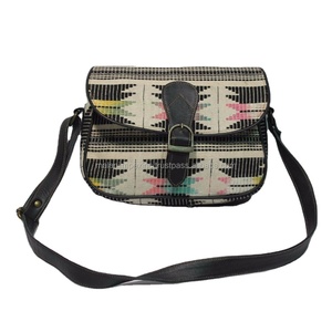 Handmade <b>Boho</b> Cotton Crossbody <b>Bag</b> for Women Vintage Ethnic Shoulder Sling <b>Bag</b> with Zipper - Product Image 2