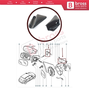 Panel de Acabado para Espejo Retrovisor Lateral BSP982 8200073430 31 para Megane MK2 - Product Image 5