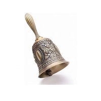 Campana con mango de madera Anillo de llamada Campana de mano de latón duradera moderna Con mango Campana de peón de metal en latón Elegante