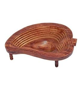 Plateau en bois de Sesham fait à la main plateau de service de fruits pliable plateau de fruits de printemps en bois marron - Product Image 1