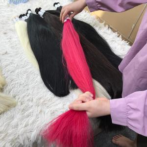 Hot Pink 100% Cabello virgen a granel Cabello humano crudo liso natural de alta calidad Un donante - Product Image 4