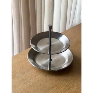 Support à gâteau en acier inoxydable à 2 niveaux, support à dessert en métal pour les gâteaux de fête d'anniversaire et d'anniversaire par Decor impex - Product Image 5