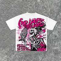 T-shirts à la mode de rue personnalisés à quantité minimale de commande bas 100% coton T-shirts à épaules tombantes extra lourdes en vrac, T-shirts graphiques imprimés Dtg