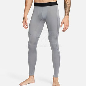 Legging de compression taille haute amincissant avec logo personnalisé pour homme – Vêtement de fitness moulant - Product Image 1