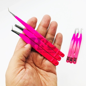 Las mejores ofertas, pinzas para extensión de pestañas con logotipo en relieve, pinzas para pestañas de acero inoxidable de 90 grados, pinzas para pestañas de visón sostenibles - Product Image 3