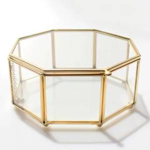 Boîte de rangement pour bijoux et bagues en forme carrée avec bordure en laiton, écologique, décoration d'intérieur, boîte à souvenirs organisée, cadeau de mariage - Product Image 6