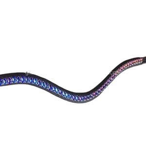 Cristales AB ultrafinos de alta calidad hechos a mano, banda de cuero negro brillante para cejas de caballo, fabricante al por mayor - Product Image 1