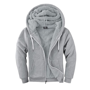 Sweat à capuche vintage épais en coton polaire zippé Acid Wash Zipper Oversized Hoodie - Product Image 2