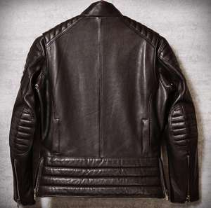 แจ็กเก็ตหนังบอมเบอร์ยาวเต็มตัวสำหรับผู้ชายหนังคุณภาพสูงผลิตตามสั่ง - Product Image 5