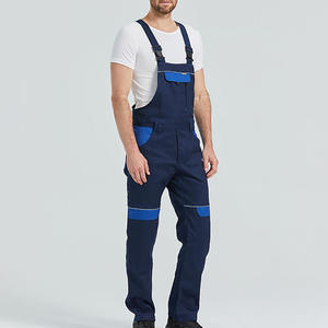 High Quality Customizable <b>Men's</b> <b>Dungaree</b> Workwear Casual Fashionable Denim Polyester Coverall Custom Uniform - Product Image 2