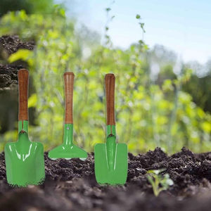 Ensemble de 3 outils de jardinage au design élégant avec manche en bois Kit d'outils de jardinage de couleur verte pour les amateurs de jardin au prix de gros - Product Image 2