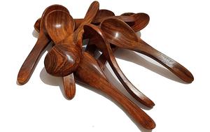 Cuchara de madera natural Cuchara de sopa de madera para mezclar y servir sopa Cuchara Juego de cubiertos de madera Cubiertos Utensilio DE OFICINA DE ACERO INOXIDABLE - Product Image 6