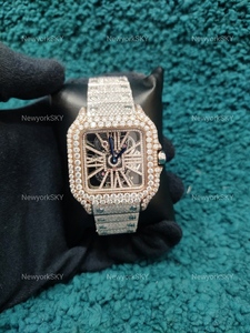 Reloj de pulsera de moissanita blanco helado automático de marca, reloj de pulsera de Hip Hop para hombre, reloj de busto de acero inoxidable a precio de fábrica - Product Image 6