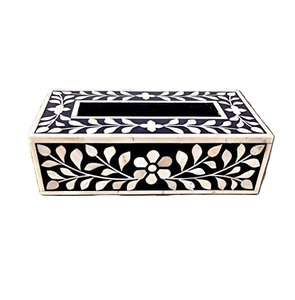 Caja de pañuelos de nácar de lujo moderna para oficina y hogar, caja dispensadora de pañuelos de nácar hecha a mano para amantes de la decoración - Product Image 3