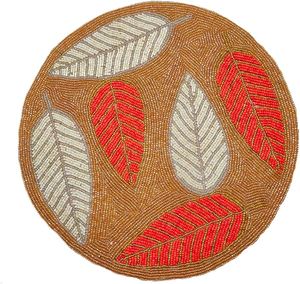 Seed Bead Placemat <b>Table</b> Decor New Design <b>Table</b> Palcemat Direct From Factory <b>Glass</b> Beaded Placemat From India - Product Image 2