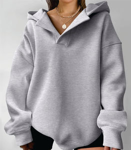 Sweats à capuche d'hiver et sweats à capuche anti-rides pour femmes polaire à manches longues pull surdimensionné mode - Product Image 5
