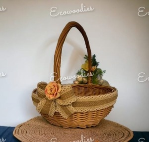 New Fashion Hastashilp Natural Rustic <b>Wicker</b> Flower <b>Basket</b> for Home Wedding Party Festival Decoration Rattan Flower <b>Basket</b> - Product Image 2