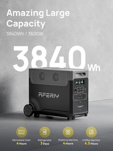 Générateur solaire portable AFERIY, station d'alimentation 5000W, onde sinusoïdale pure, batterie LiFePO4 avec roues, ports Type C pour utilisation en extérieur, US - Product Image 5