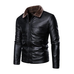 Plus <b>Velvet</b> <b>Men</b> Thick Full Grain Leather <b>Jacket</b> Youth Fashion PU Leather <b>Jacket</b> Coat Size 2024 <b>Men's</b> Top Quality - Product Image 5