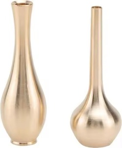 Recipiente de metal de níquel pulido, maceta decorativa contemporánea para el interior del hogar, elegante comedor y exhibición de mesa de oficina - Product Image 5