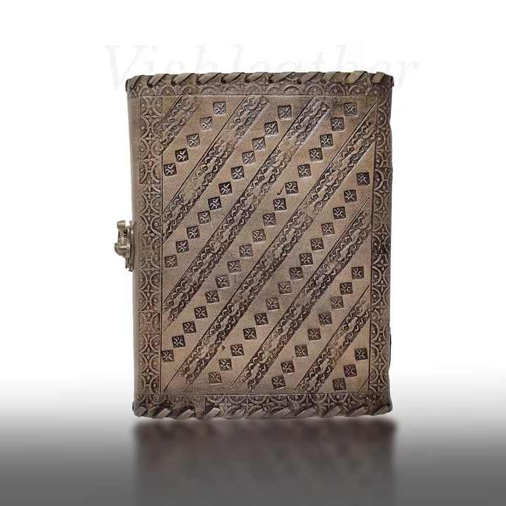 Dungeon Master Handmade Leather Celtic Dragon Journal Saddle Stitching and Sewing Binding