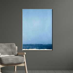 Lienzo Impreso: Horizonte Azul Oceánico, Obra de Arte Costera Abstracta para Decoración Zen Moderna, Enmarcado para Galería - Product Image 1