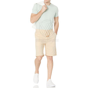 กางเกงขาสั้นผ้าแคนวาสสำหรับผู้ชายแบบลำลองมาใหม่ฉลากส่วนตัว - Product Image 3