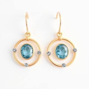 Pendiente de piedras preciosas de lujo Pendientes de mujer al por mayor Forma de flores Moda para mujer Joyería - Product Image 4