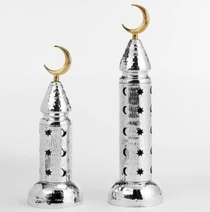 Ensemble de 2 décorations islamiques en métal poli doré et acier inoxydable pour décoration ramadan pour toute occasion festons du Ramadan - Product Image 6