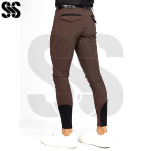 Pantalones de Equitación Duraderos de Mezcla de Algodón/Poliéster/Spandex para Hombre, para Entrenamiento y Competición, Corte Ajustado, Personalizables - Product Image 2