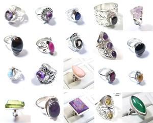 Birthstone Rings 925 Sterling Silver Wholesale Handmade Jewelry Factory Made Jaipur India - Product Image 4