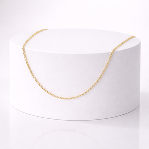 Delicado Collar de Cadena de Eslabones Ovalados Minimalistas de Plata de Ley 925 Chapado en Oro para Regalo - Product Image 2
