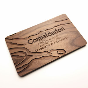 Recuerdo de madera respetuoso con el medio ambiente logotipo personalizado grabado tarjeta de visita de madera - Product Image 1