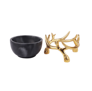 Bois de cerf support bol en marbre noir table de mariage décor fruits dessert fruits secs bols de service maison cuisine table à manger - Product Image 2