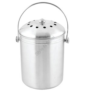 Poubelle à compost en acier inoxydable avec poignée - Product Image 2