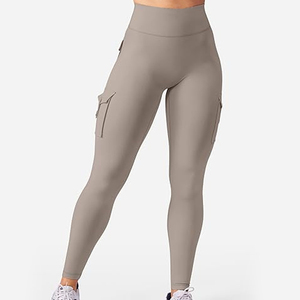 Leggings de Yoga de Cintura Alta para Mujer, con Bolsillos Tipo Cargo, Transpirables, de Spandex/Poliéster, para Gimnasio, Fitness y Running, Gran Venta - Product Image 2