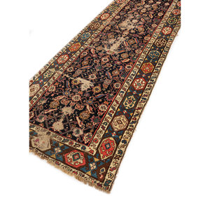 Alfombra Persa de Lana Tejida Plana Azul Aalam, Alfombra de Yute Suave con Patrón de Medallón Clásico Tradicional para Adolescentes, Uso Doméstico - Paem-1355 - Product Image 2