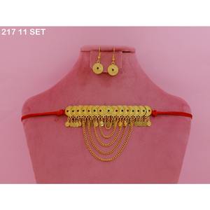 Gold Plated Brass Islamic Religious Jewelry Set for Women-Classic Stylish Design Engagement <b>Wedding</b> Eid Imitation Jewelry Sets - Product Image 3