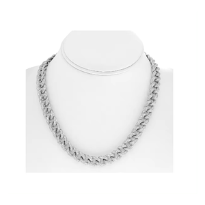 Chaîne cubaine Hip Hop diamants 12mm 16 pouces diamants naturels glacés en or 10K chaîne cubaine Hip Hop pour jolies filles bijoux de mode - Product Image 1