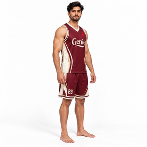 Ensemble de maillots et shorts respirants personnalisés pour équipes de basketball, vêtements de sport pour les entraînements des clubs de basketball avec service OEM - Product Image 3