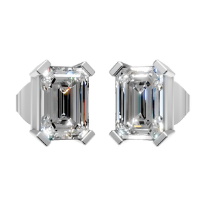 ต่างหูมอสซาไนต์ทรงเหลี่ยมมรกต 2 กะรัต ทองคำแท้ 14K ชุบโรเดียม แบบคลาสสิก 4 ก้าน สำหรับผู้หญิง ขายส่ง ของขวัญงานแต่งงาน - Product Image 1