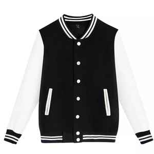 Chaqueta de béisbol universitaria deportiva básica para hombre con patrón de dibujos animados cuello alto manga larga polar de invierno para entusiastas de los deportes - Product Image 1