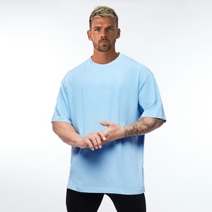 Oversized Crop Boxy T-shirt 100% Cotton Men's Custom Logo Streetwear Luxury Quality Drop Shoulder Plain Crop Custom T Shirt - Product Image 2