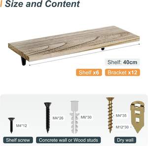 Estantes Flotantes Modernos de Madera con Diseño Tallado para Decoración de Baños - Artículos de Decoración para el Hogar - Product Image 3