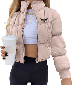 Regular Fit Women's Puffer <b>Jacket</b> with Logo Waterproof & Breathable Soft Padding Zip Closure Long <b>Sleeves</b> Winter Outerwear - Product Image 2