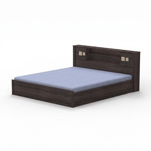 Lit plateforme moderne 2272 King Size avec tête de lit à rangements superposés et étagère centrale, mobilier de chambre principale - Product Image 4