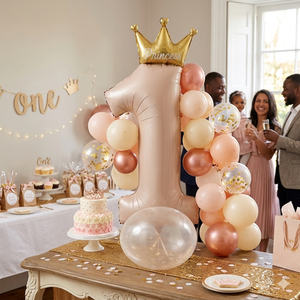 Globo de Aluminio con Forma de Número 1 para Fiestas, 57x124 cm, Corona Rosa, Decoración para Fiestas, Modelo 47419, para Graduación y Año Nuevo Chino - Product Image 3