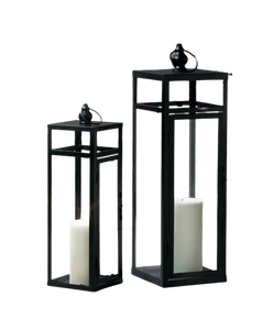 Ensemble de 2 lanternes de mariage en fer et verre dernier cri pour lanternes de Noël Bougeoir fait à la main en vrac - Product Image 1