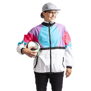 Veste coupe-vent rétro unisexe style vintage fermeture éclair en nylon avec poignets élastiques et poches veste légère et aux couleurs contrastées - Product Image 6